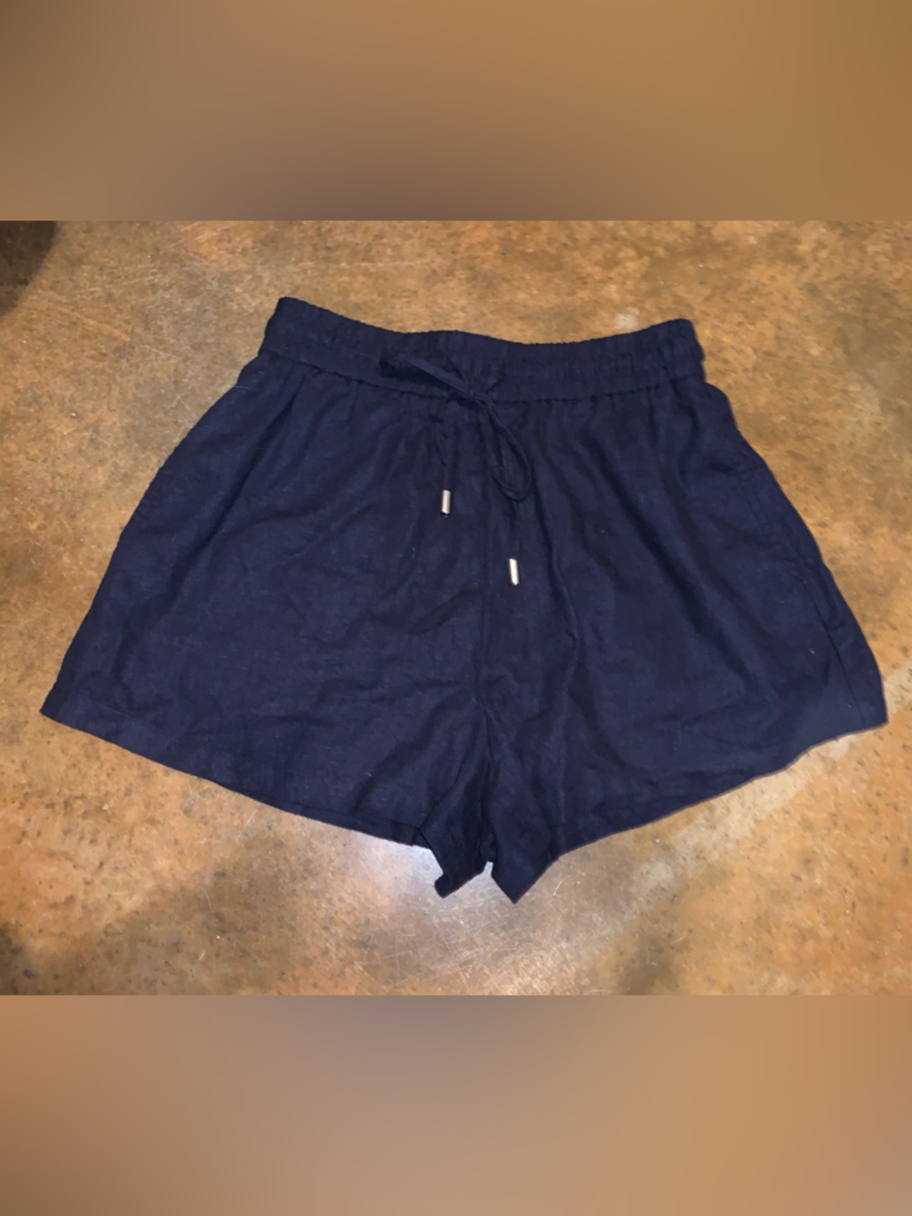 Zara Navy DARK Blue Drawstring Women's Shorts